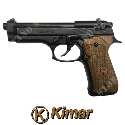 Blank pistol cal.9mm mod.92 black with wood grips - kimar (160-108): Blank  guns - kimar for Softair